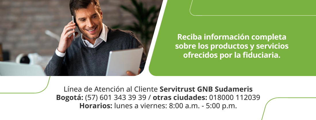 Reciba información completa sobre los productos y servicios ofrecidos por la fiduciaria.